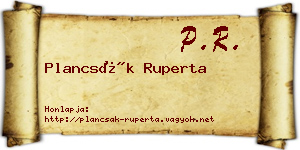 Plancsák Ruperta névjegykártya